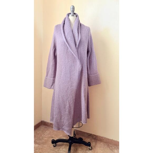 Soft Surroundings Telluride Topper Purple Wool Mohair Blend Long Cardigan S Cozy - Picture 5 of 10